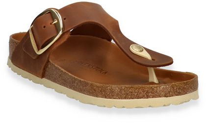 Birkenstock GIZEH BIG BUCKLE Damen-Zehentrenner aus Leder 591221931699 (Braun)