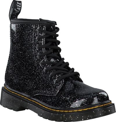 Dr. Martens Kinder-Schnürboots 351003910478 (Schwarz/Silber)
