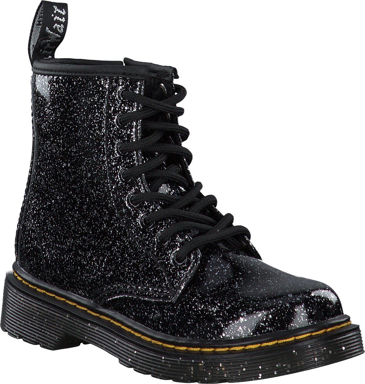 Dr. Martens Kinder-Schnürboots 351003910478 (Schwarz/Silber  