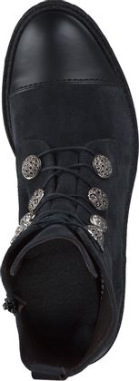 Pertini Damen-Schnürboots aus Leder 102002968420 (Schwarz)