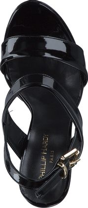 Phillip Hardy Plateau-Sandalen aus Leder 183003980432 (Schwarz)