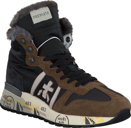 Premiata Herren-Schnürboots 293202967361 (Schwarz/Braun)