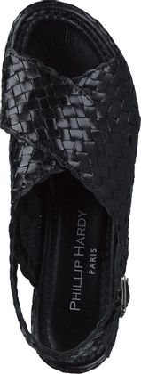 Phillip Hardy Damen-Sandalen aus Leder 184000974092 (Schwarz)
