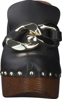 Eddie Rodriguez Damen-Pantoletten aus Leder 183001979272 (Schwarz)