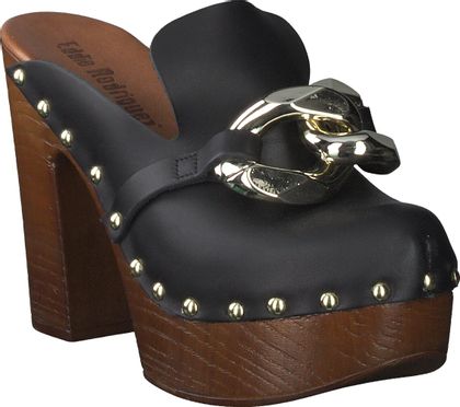 Eddie Rodriguez Damen-Pantoletten aus Leder 183001979272 (Schwarz)