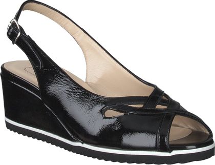 Attica Keilabsatz-Sandalen aus Leder 176003981357 (Schwarz)