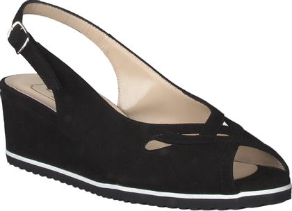 Attica Keilabsatz-Sandalen aus Leder 176002981369 (Schwarz)