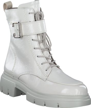 Paul Green Damen-Schnürboots aus Leder 102703989066 (Weiß/Beige)
