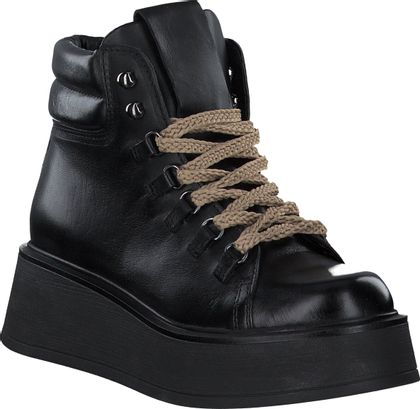 Paul Barritt Damen-Schnürboots aus Leder 102001983196 (Schwarz)