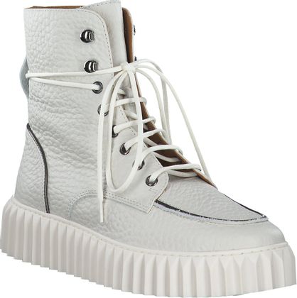 Voile Blanche Damen-Schnürboots aus Leder 102301985521 (Beige)