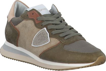 Philippe Model Damen-Schnürschuhe aus Leder 101692984590 (Oliv)