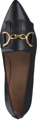 Shirley Mae Damen-Ballerinas aus Leder 103001957471 (Schwarz)