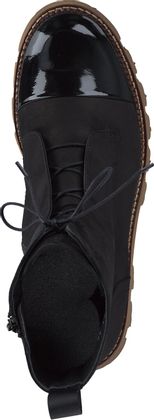 Pertini Damen-Schnürboots aus Leder 102002990486 (Schwarz)