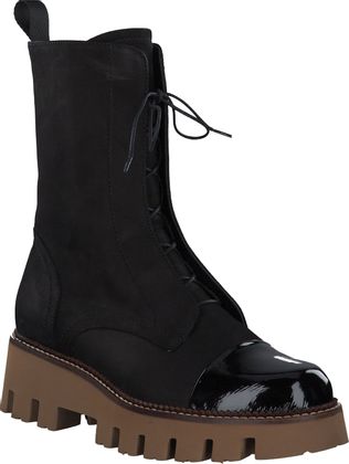 Pertini Damen-Schnürboots aus Leder 102002990486 (Schwarz)