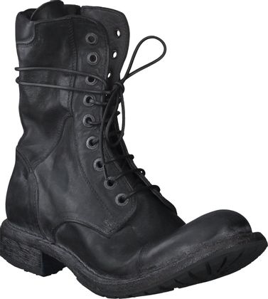 MOMA Damen-Schnürboots aus Leder 102001988820 (Schwarz)