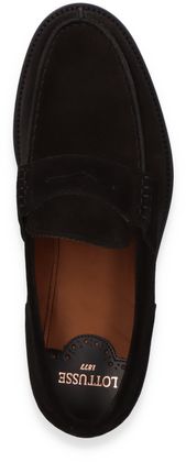 Lottusse BUCKSTER Herren-Slipper aus Leder 226002939705 (Schwarz)