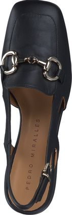 Pedro Miralles Damen-Slingpumps aus Leder 131001022226 (Schwarz)