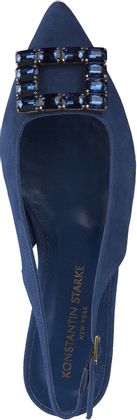 Konstantin Starke Damen-Slingpumps aus Leder 130102022913 (Dunkelblau)