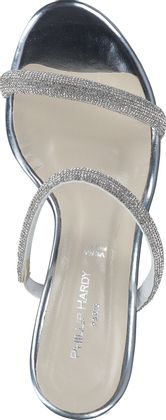 Phillip Hardy Damen-Pantoletten aus Leder 181911023152 (Silber)