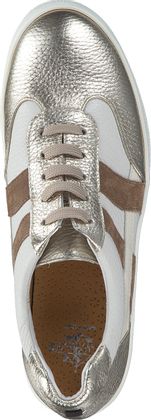 Trumans Damen-Sneaker aus Leder 101781024661 (Weiß/Gold)