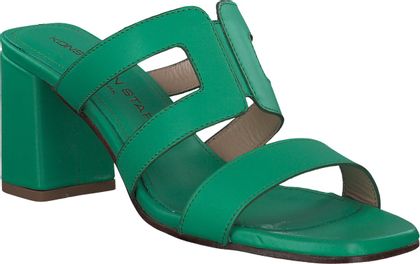 Konstantin Starke Damen-Pantoletten aus Leder 181601031306 (Dunkelgrün)