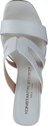 Konstantin Starke Damen-Pantoletten aus Leder 181701031299 (Weiß/Grau)