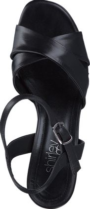 Shirley Mae Plateau-Sandaletten aus Leder 183001024247 (Schwarz)