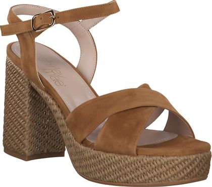 Shirley Mae Plateau-Sandaletten aus Leder 183302024272 (Braun)