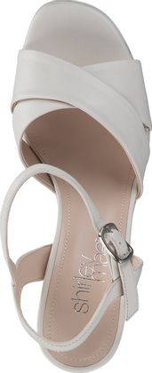 Shirley Mae Plateau-Sandaletten aus Leder 183301024259 (Weiß)