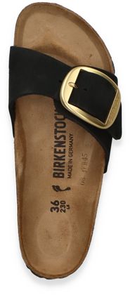 Birkenstock MADRID Damen-Pantoletten aus Leder 591002996044 (Schwarz)