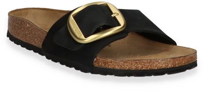 Birkenstock MADRID Damen-Pantoletten aus Leder 591002996044 (Schwarz)
