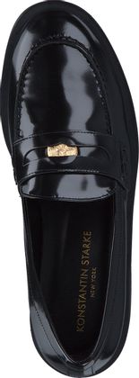 Konstantin Starke Damen-Slipper aus Leder 100001000013 (Schwarz)