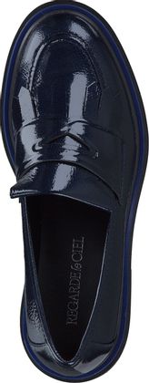 REGARDE le CIEL GINEVRA Damen-Slipper aus Leder 100103000000 (Dunkelblau)