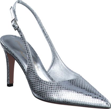 Phillip Hardy Damen-Slingpumps aus Leder 132915000000 (Silber)