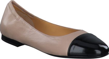Trumans Damen-Ballerinas aus Leder 103381000004 (Beige/Schwarz)