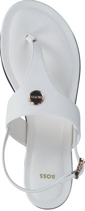 BOSS MILLIE Damen-Zehentrenner aus Leder 189701000000 (Weiß)