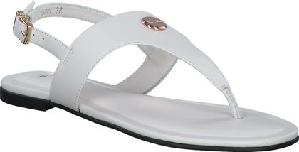 BOSS MILLIE Damen-Zehentrenner aus Leder 189701000000 (Weiß)