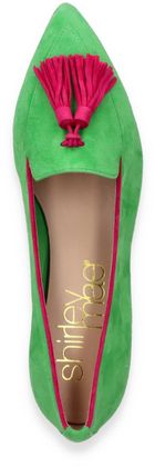 Shirley Mae Damen-Ballerinas aus Leder 103682000000 (Grün/Pink)