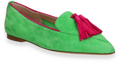 Shirley Mae Damen-Ballerinas aus Leder 103682000000 (Grün/Pink)