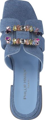 Phillip Hardy IDRA Damen-Pantoletten aus Leder 180142000001 (Hellblau)