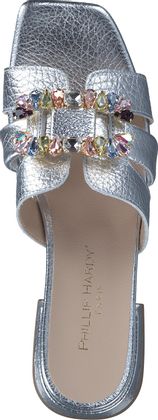 Phillip Hardy IDRA Damen-Pantoletten aus Leder 180911000000 (Silber)