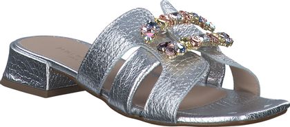 Phillip Hardy IDRA Damen-Pantoletten aus Leder 180911000000 (Silber)