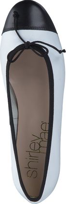 Shirley Mae Damen-Ballerinas aus Leder 103781000001 (Weiß/Schwarz)