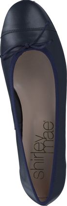 Shirley Mae Damen-Ballerinas aus Leder 103101000001 (Dunkelblau)