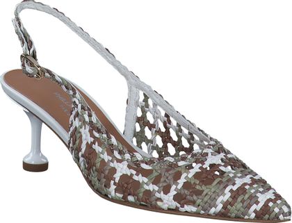 Phillip Hardy Damen-Slingpumps aus Leder 131680000000 (Oliv/Braun/Weiß)