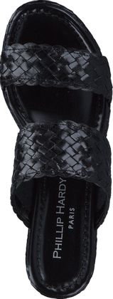 Phillip Hardy Damen-Pantoletten aus Leder 183000000000 (Schwarz)