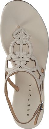 Unützer Venice Damen-Zehentrenner aus Leder 189301020199 (Beige)