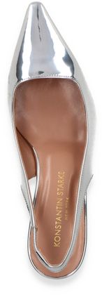 Konstantin Starke Damen-Slingpumps aus Leder 131911000002 (Silber)