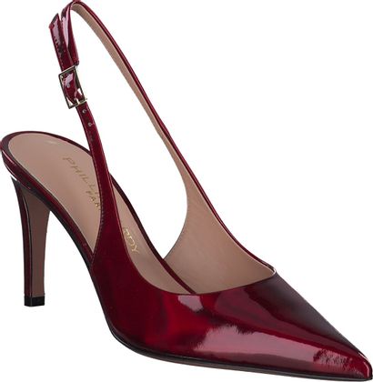 Phillip Hardy Damen-Slingpumps aus Leder 132503000001 (Dunkelrot)