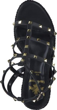 Eddie Rodriguez VALERIA Keilabsatz-Sandalen für Damen 183001000004 (Schwarz)
